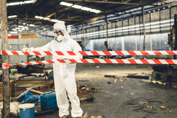 Professional Sewage Cleanup technician working in Blue Ridge, TX